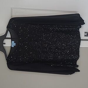 CeCe Black Sequin Top